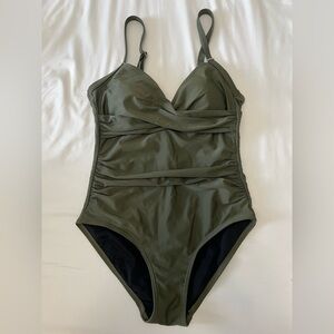 Calvin Klein Olive One Piece Swimsuit